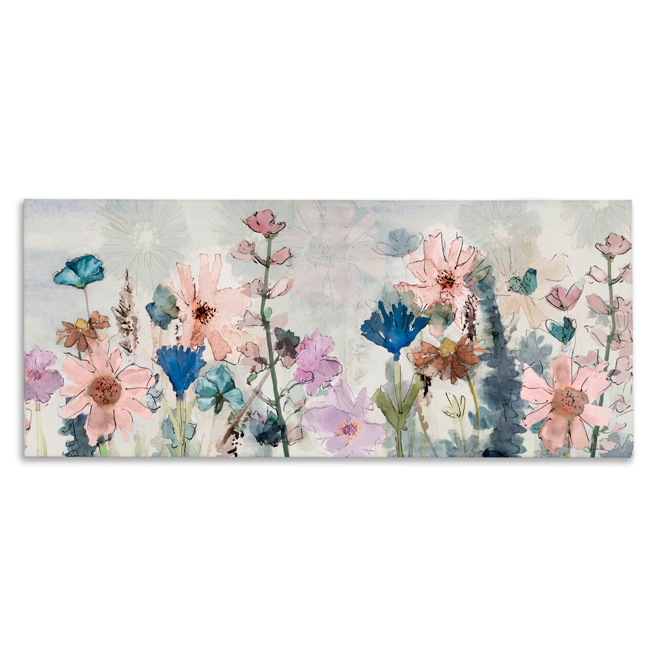 Stupell Industries Lovely Layered Wild Flowers Canvas By Val Rhodes